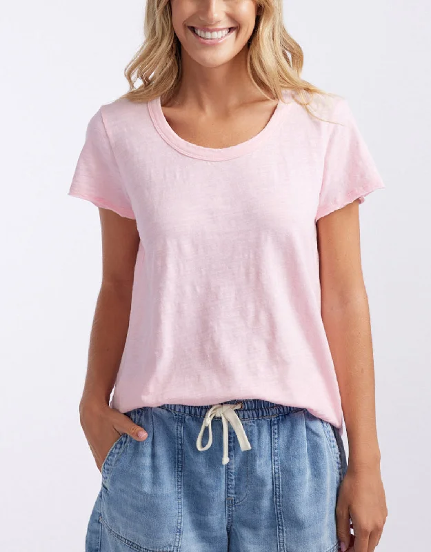 Summer Round Neck Tee - Coral Pink