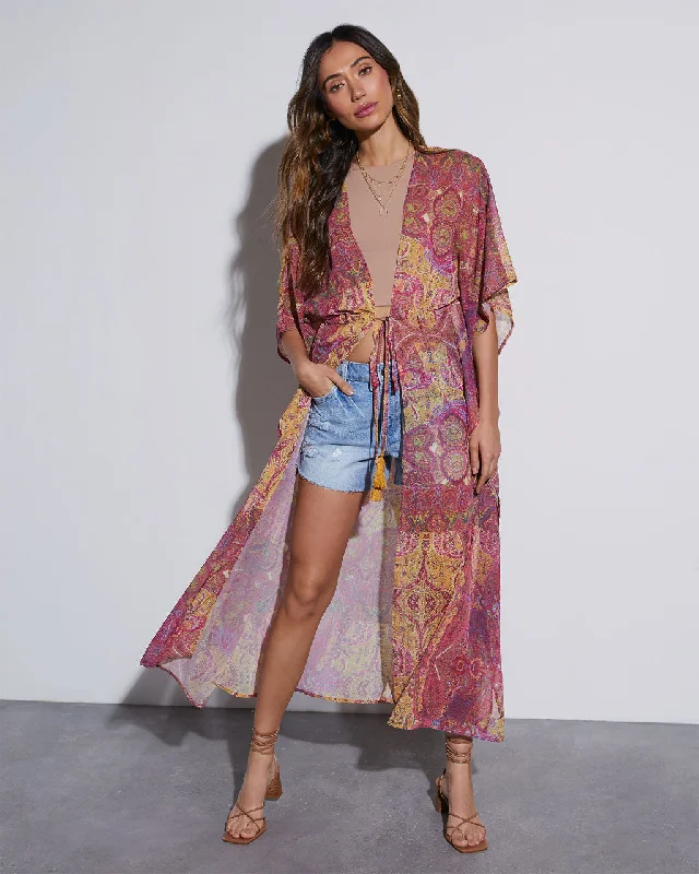 Nursing cover ups with discreet access for breastfeeding moms at the beachDaydreamer Paisley Kimono