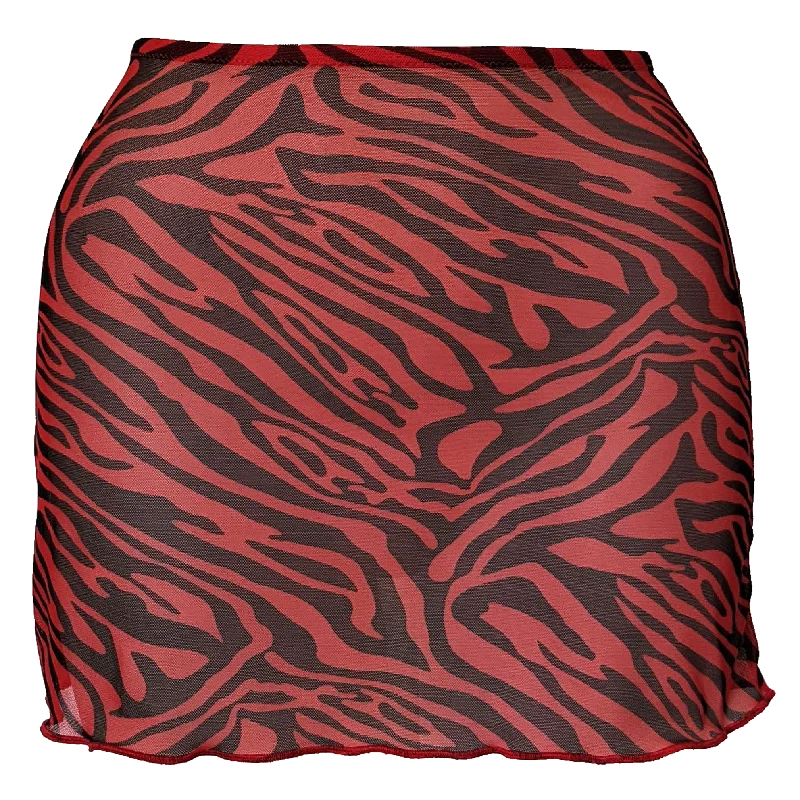 Camouflage - print cargo skirt for outdoor adventuresLUCY SKIRT - RED TIGER