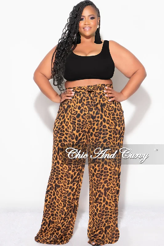 Final Sale Plus Size Mesh Pants in Animal Print