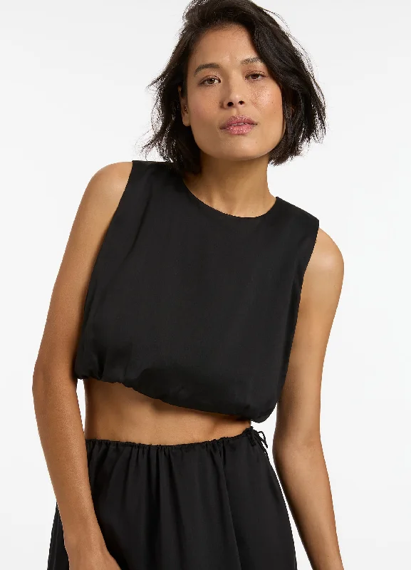 Thermal - lined cover ups for cooler beach eveningsJetset Shell Top - Black