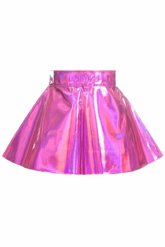 Nursing skirt with discreet access for breastfeeding mothersFuchsia Hologram Skater Skirt