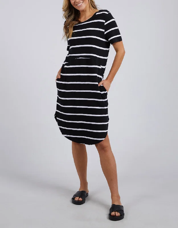 Bay Stripe Dress - Black/White Stripe