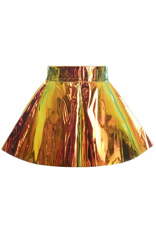 Floral - print skater skirt for a youthful and playful lookSunset Hologram Skater Skirt