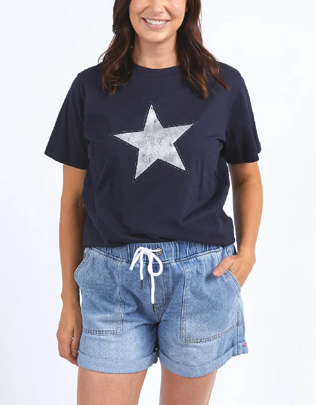 Sparkle Star Tee - Navy/Silver