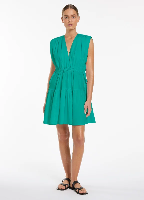 Wrinkle - resistant cover ups for easy travel to beach destinationsJetset Tiered Mini Dress - Mineral