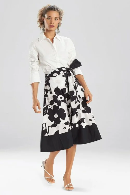 Elastic - waisted jersey skirt for ultimate comfort during pregnancyAnemone Garden Button Down Skirt