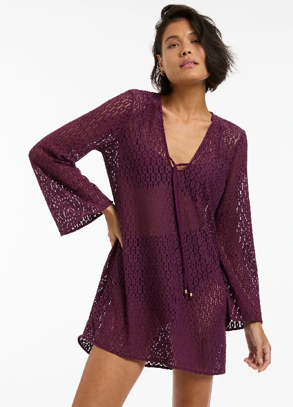 Sleeveless cover ups for maximum sun exposure controlStretch Lace Kaftan - Port