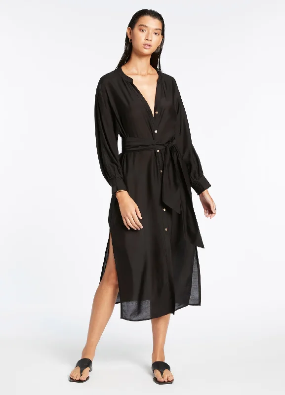 Ruffled - hem cover ups for a cute and feminine lookJetset Shirt Dress - Black