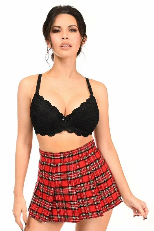 Ruffled tulle skirt for a fairy - tale - like prom lookSchool Girl Red Plaid Mini Skirt