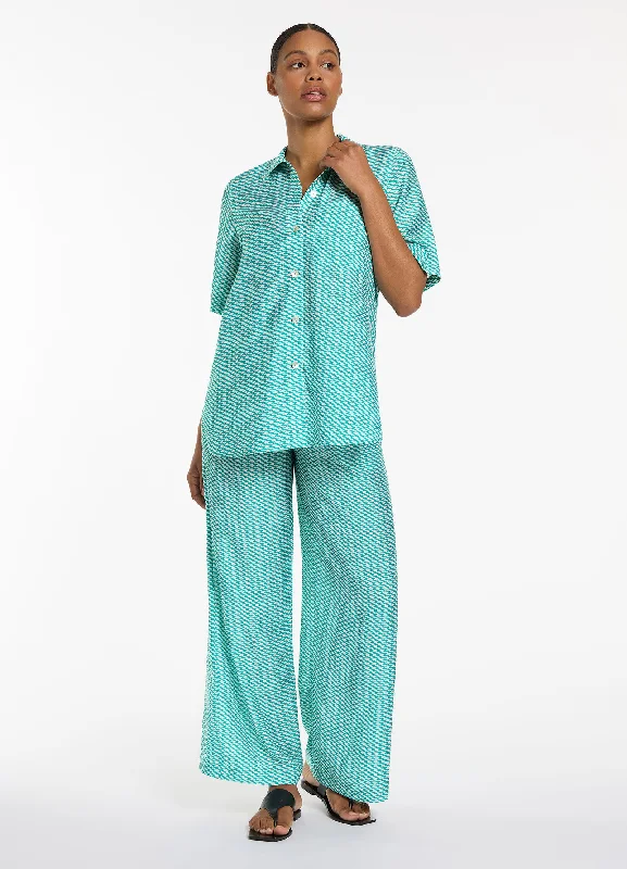 Opaque cover ups for a more modest beach lookAsceno Wide Leg Pant - Mineral