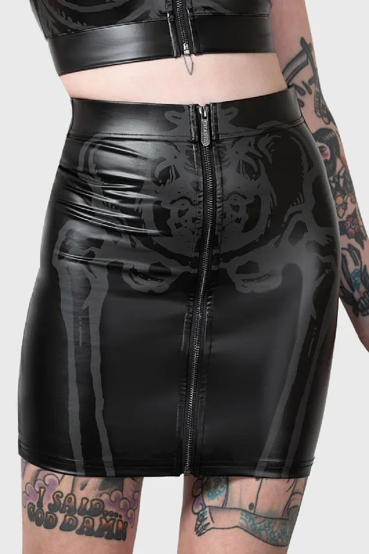 Geo - print midi skirt for a contemporary and fashionable outfitSkellington Skirt