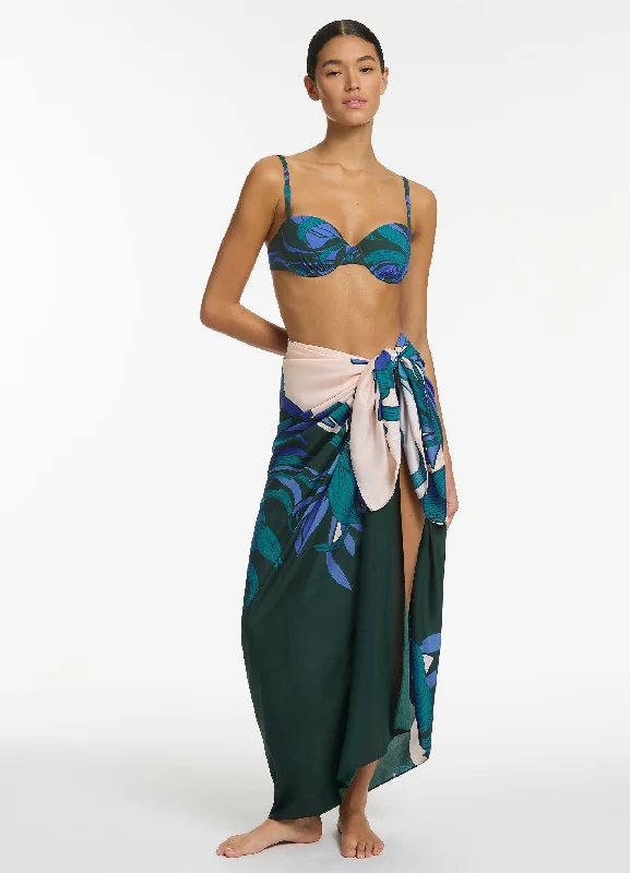 Vintage - inspired cover ups for a retro beach styleQueen Of The Night Pareo - Azul