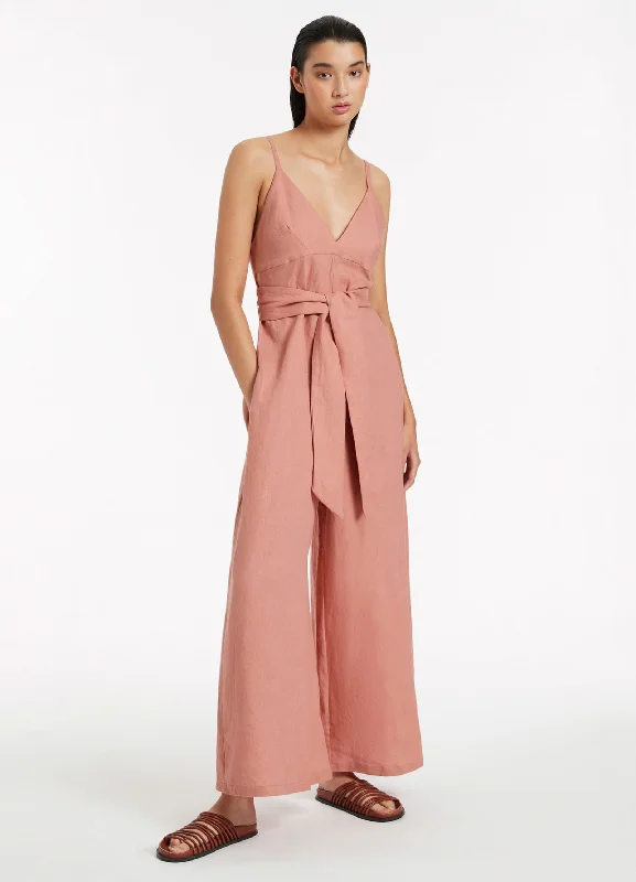 Moisture - wicking cover ups for staying dry during beach activitiesJetset V-Neckline Jumpsuit - Musk