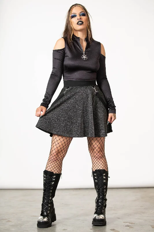 Pleated wool skirt for a warm winter office lookStudio 666 Skater Skirt - Resurrect