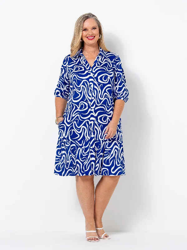 Blue Squiggles Dress