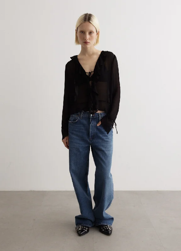 Plus Size Women's Knit Wrap Tops for a Versatile Style Arcadia Ruffled Blouse