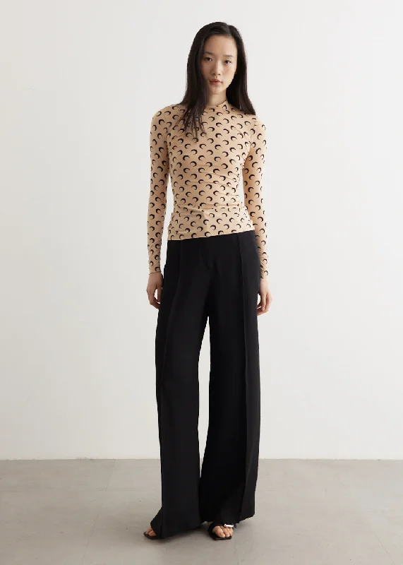 Mock - Neck Women's Knit Blouses in a Modern Style Second Skin Highneck Top