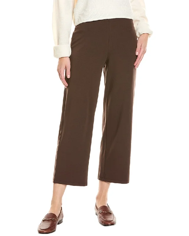 Women's Leather - Look Tight Trousers with Zipper Details in Dark Gray for an Urban StyleEILEEN FISHER Straight Cropped Pant