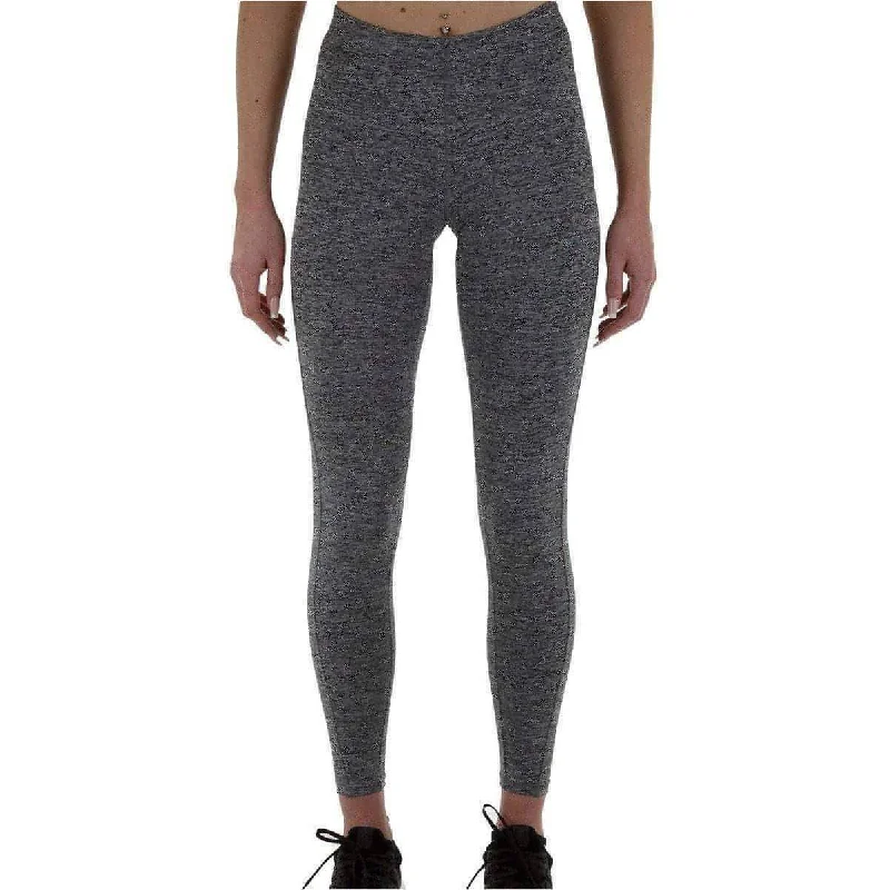 Women's Seamless Compression Tight Trousers in Gray for Fitness and Yoga SessionsMore Mile Train To Run Womens Long Running Tights - Grey