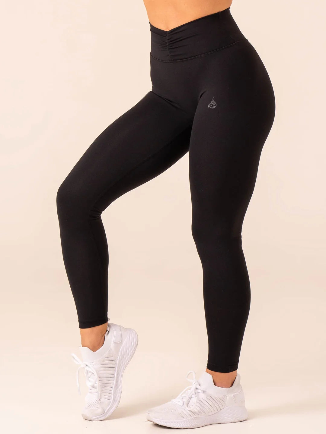 Women's Leather - Look Tight Trousers with Zipper Details in Dark Gray for an Urban StyleRyderwear | Tempo Leggings - Black