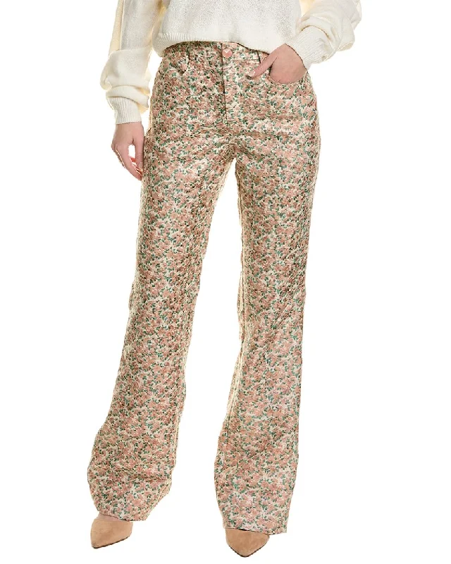 Women's Tight Trousers with Rhinestone Embellishments in Silver for a Sparkly LookTraffic People Revenge Flare Pant