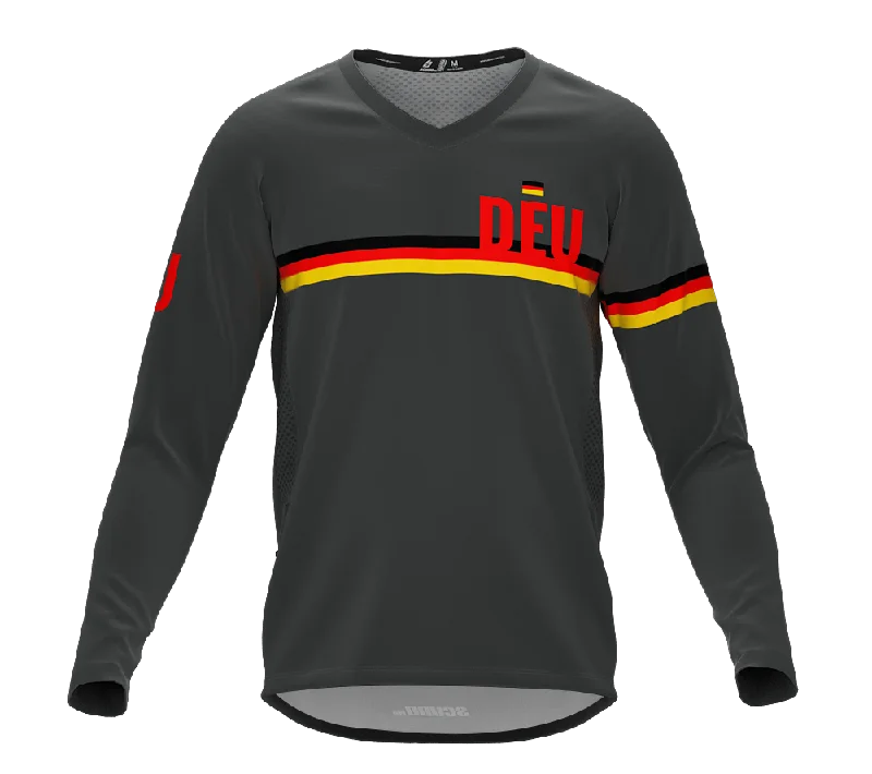 MTB BMX Cycling Jersey Long Sleeve Code Germany Gray for Men and Women