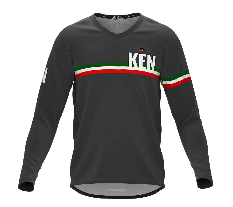 MTB BMX Cycling Jersey Long Sleeve Code Kenya Gray for Men and Women