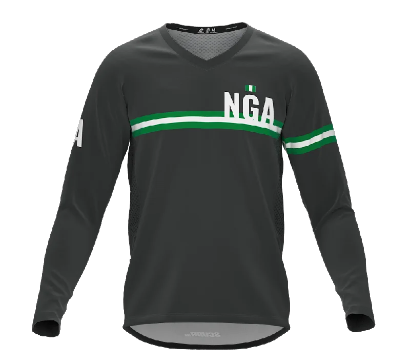 MTB BMX Cycling Jersey Long Sleeve Code Nigeria Gray for Men and Women