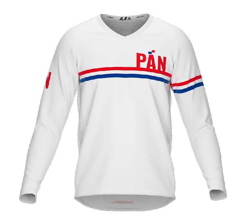 MTB BMX Cycling Jersey Long Sleeve Code Panama White for Men and Women