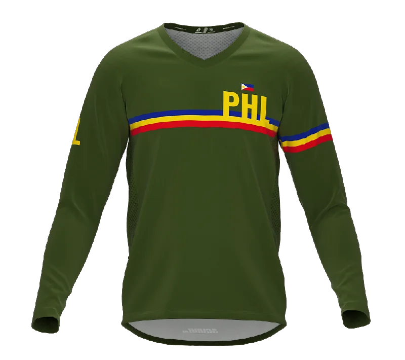 MTB BMX Cycling Jersey Long Sleeve Code Philippines Green for Men and Women