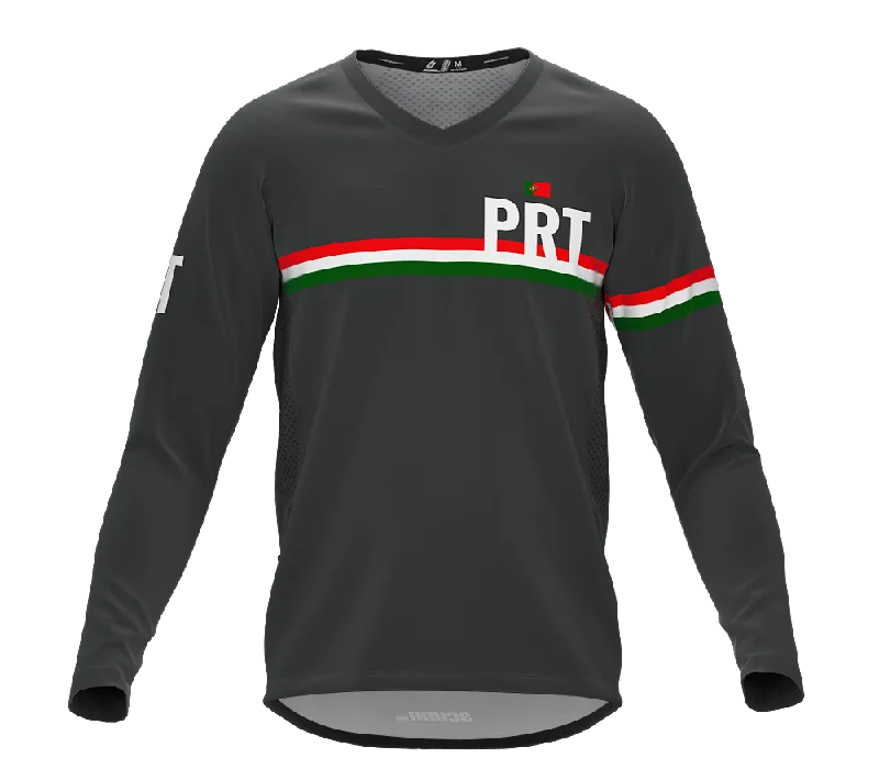 MTB BMX Cycling Jersey Long Sleeve Code Portugal Gray for Men and Women