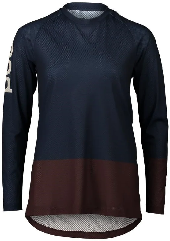 POC Pure Long Sleeve MTB Jersey - Womens - Turmaline Navy-Axinite Brown