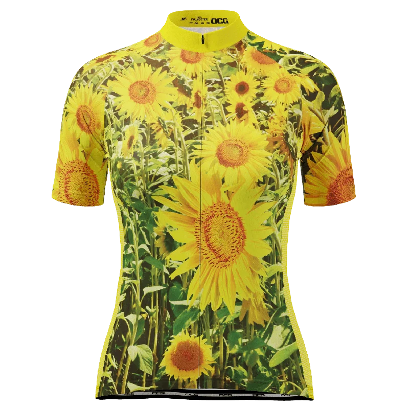 Women's Sunflowers Short Sleeve Cycling Jersey