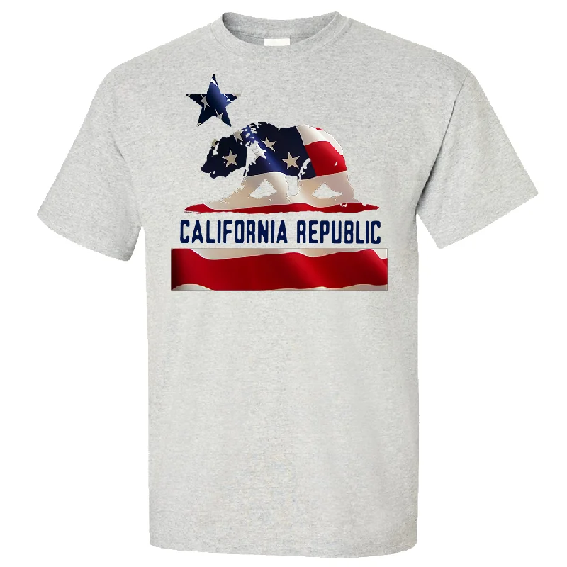 Crew Neck Women T Shirt with a Timeless DesignAmerican Bear Flag Asst Colors T-shirt/tee