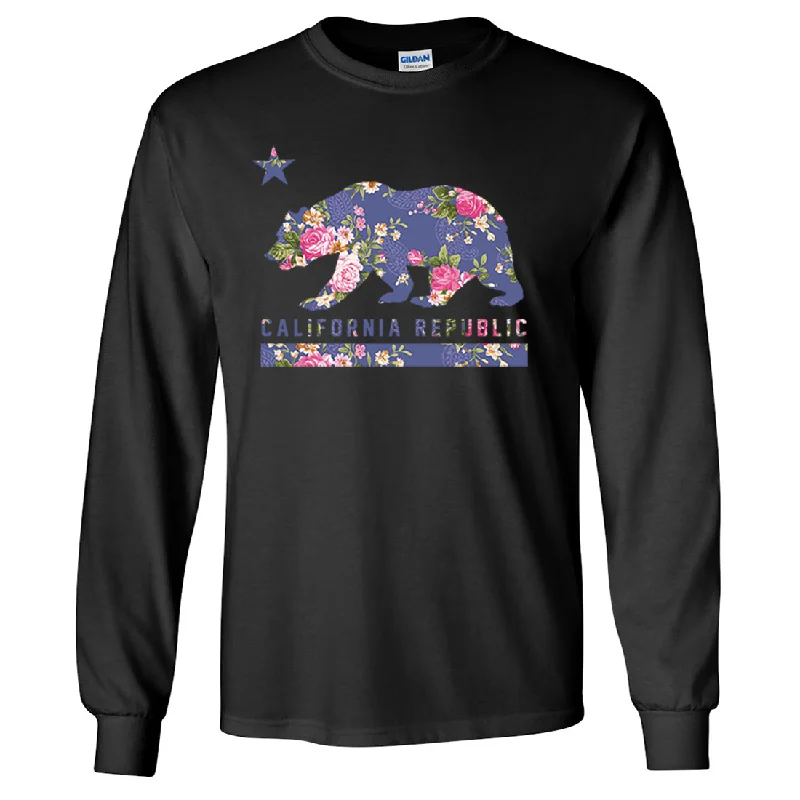 Muscle Women T Shirt for a Sporty and Casual LookCalifornia Republic Paisley Flower Bear Long Sleeve Shirt