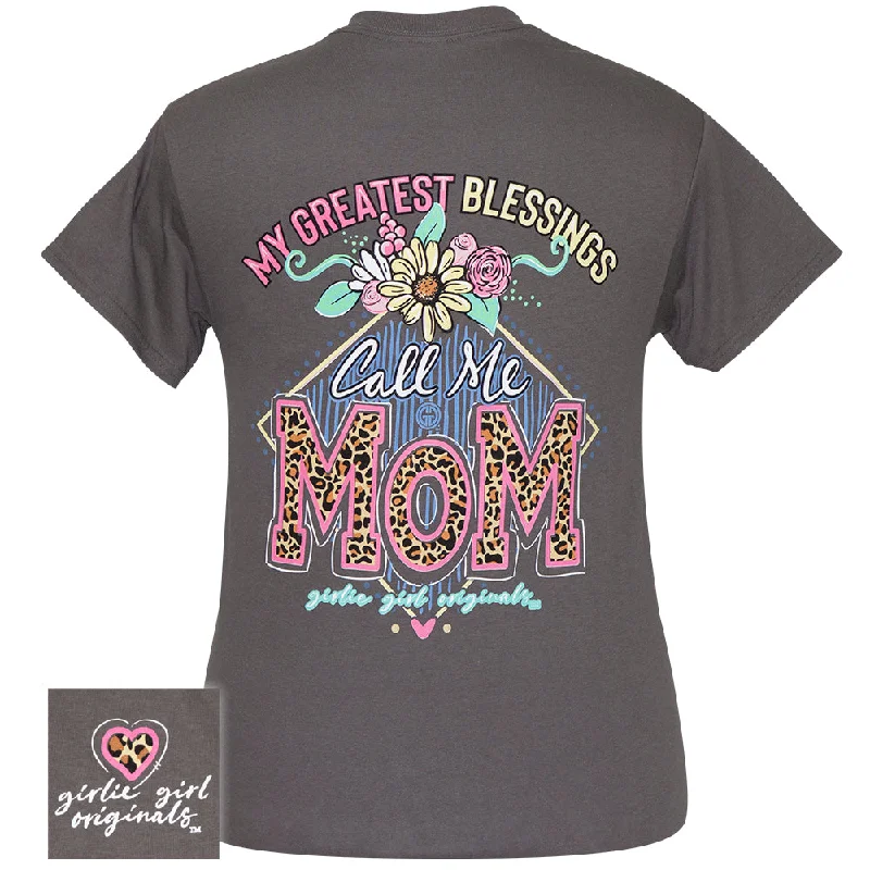 Plus Size Women T Shirt for a Comfortable and Flattering FitCALL ME MOM - CHARCOAL SS-2426