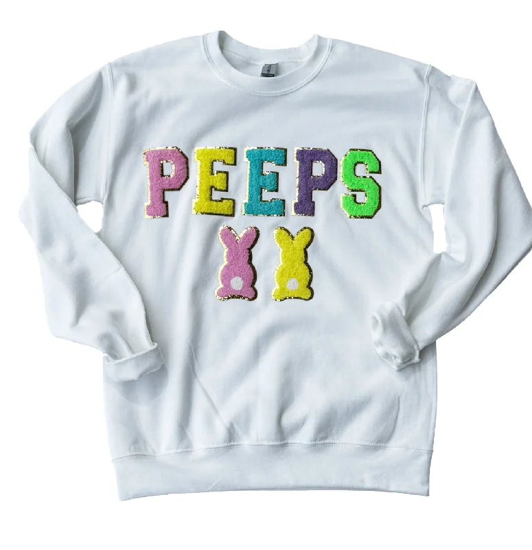 Floral Print Women T Shirt for a Feminine TouchSW-6723 Peeps White Sweatshirt