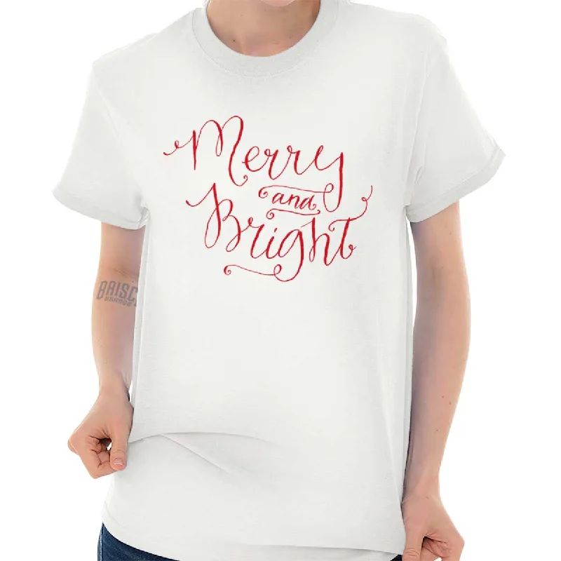 Pocketed Women T Shirt for Added FunctionalityMerry & Bright T Shirt