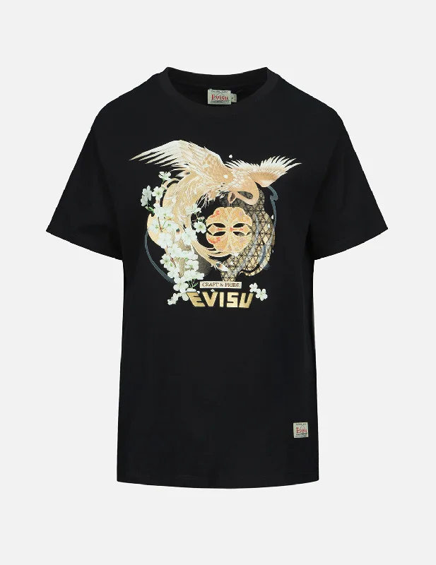 Sheer Women T Shirt for a Stylish and Alluring LookPeacock and Sakura Print T-shirt