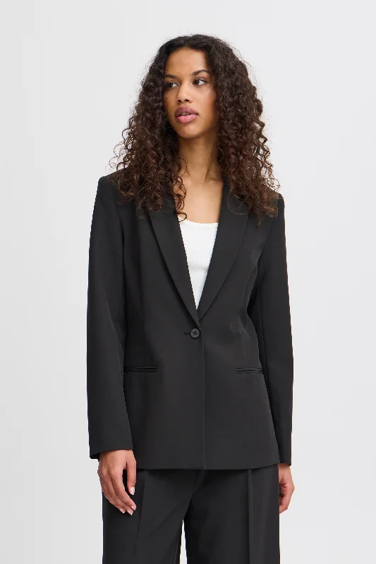 Women's Notched Lapel Blazers in Beige for a Timeless OutfitBlazer ihlexi black