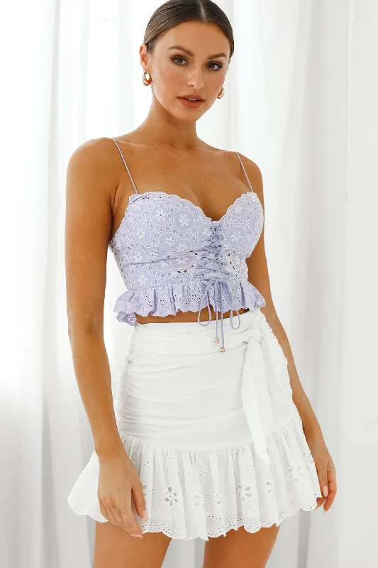 Little Black Women Dress with Sequins for a Glamorous Night OutCamryn Sweetheart Neckline Lace-Up Bodice Crop Top Lilac