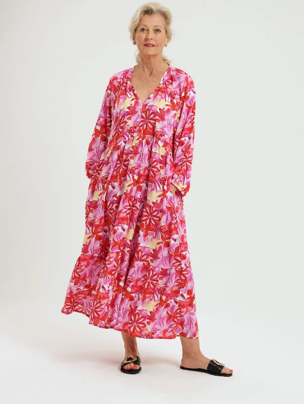 Halter Neck Women Dress to Show Off the Shoulders and NecklinePoppy Dress: Pink Floral