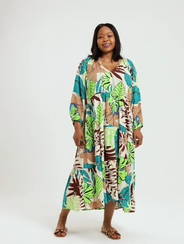 Printed Abstract Women Dress for a Modern and Artistic AppealPoppy Dress: Tropical