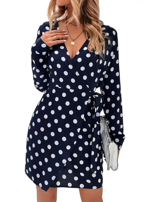 Plus Size Women's Animal Print One - Pieces in Leopard for a Bold and Trendy StatementWomen’s new polka dot one piece dress