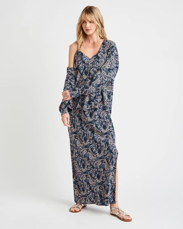 Strapless Women Dress with a Built - in Bra for Comfort and SupportAlessandra Paisley Silk Dress