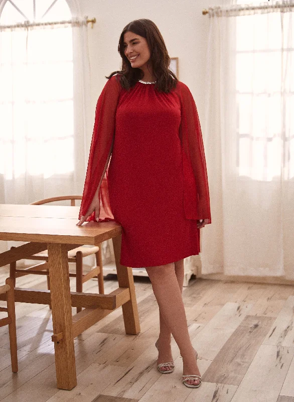 Empire Waist Women Dress to Accentuate the Bust and Conceal the WaistChiffon Sleeve Sheath Dress