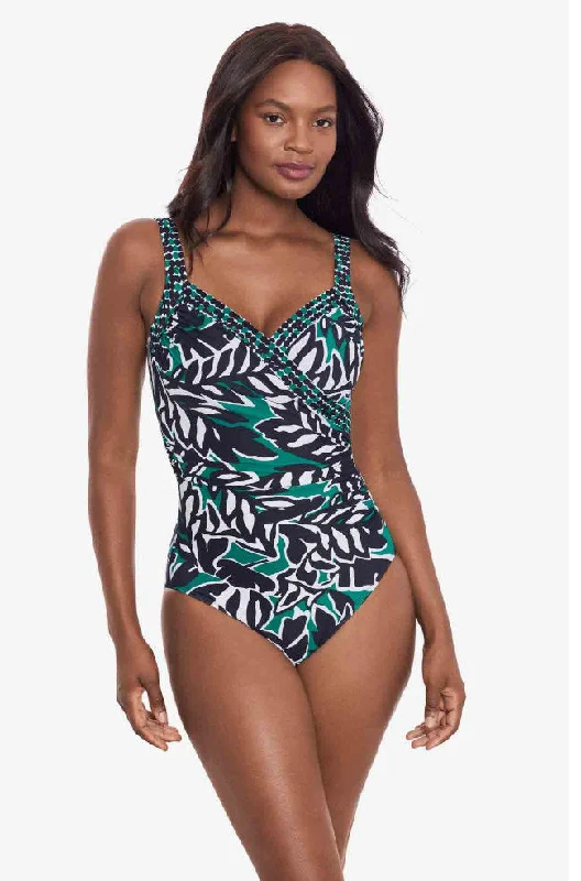 Women's Cut - Out One - Pieces in Black with Geometric Shapes for a Modern and Edgy StylePalma Verde Sanibel One Piece Swimsuit (Black & Multi)