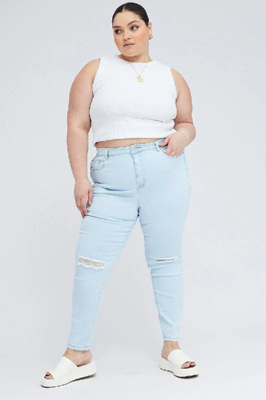 Denim Skinny Jeans High Rise