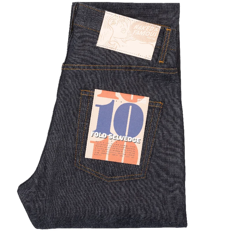 High - rise flare women jeans for a 70s - inspired lookEasy Guy - 10 Fold Selvedge